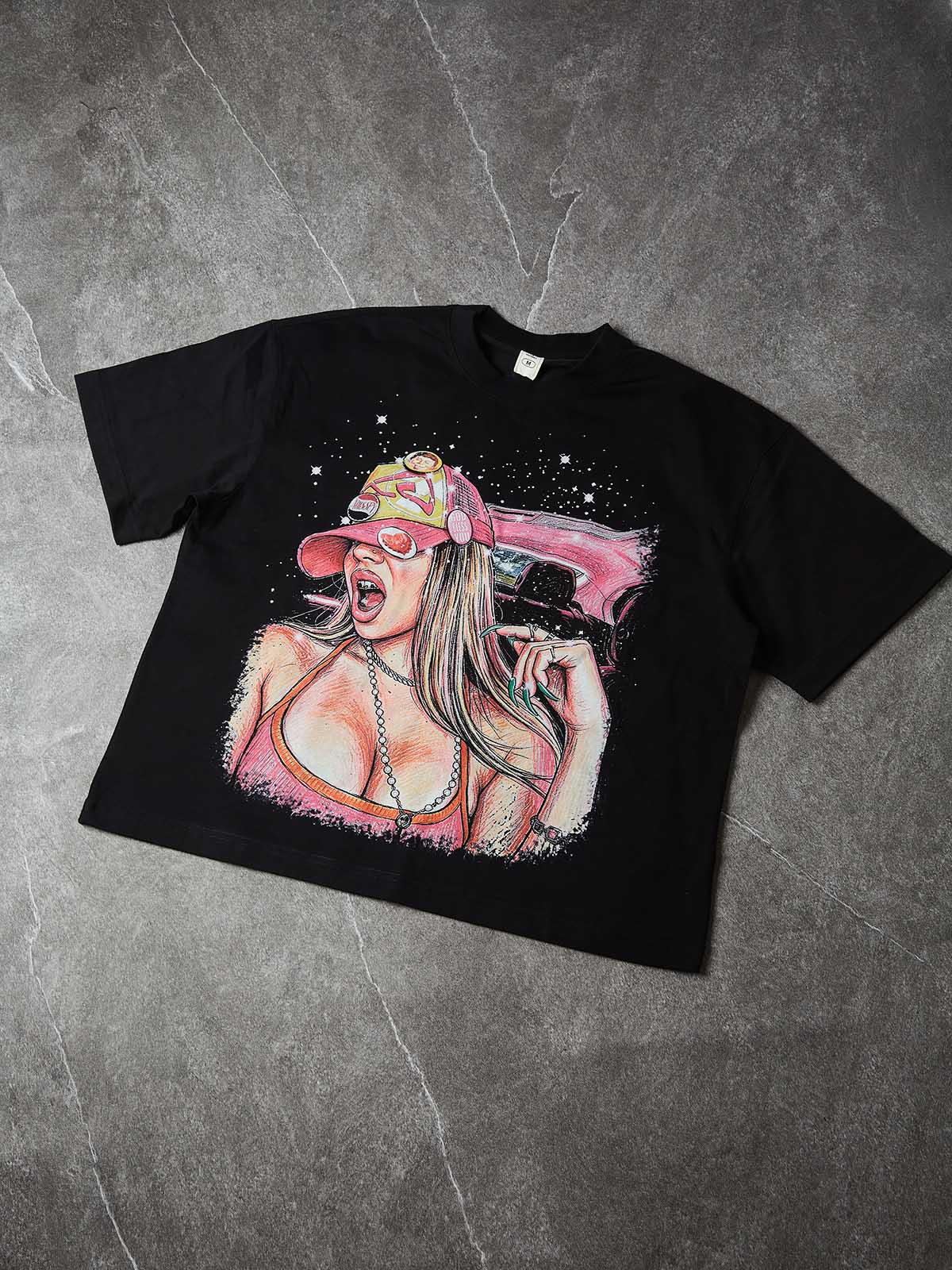 Starlit Girl Oniks Siyah Unisex Tişört