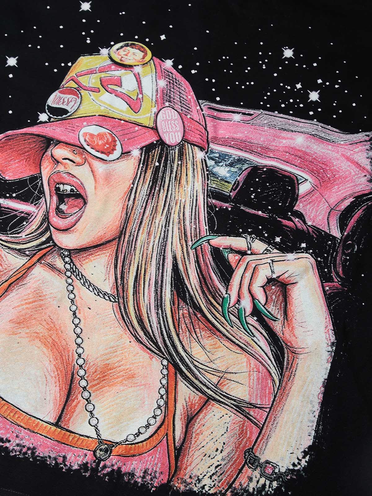Starlit Girl Oniks Siyah Unisex Tişört
