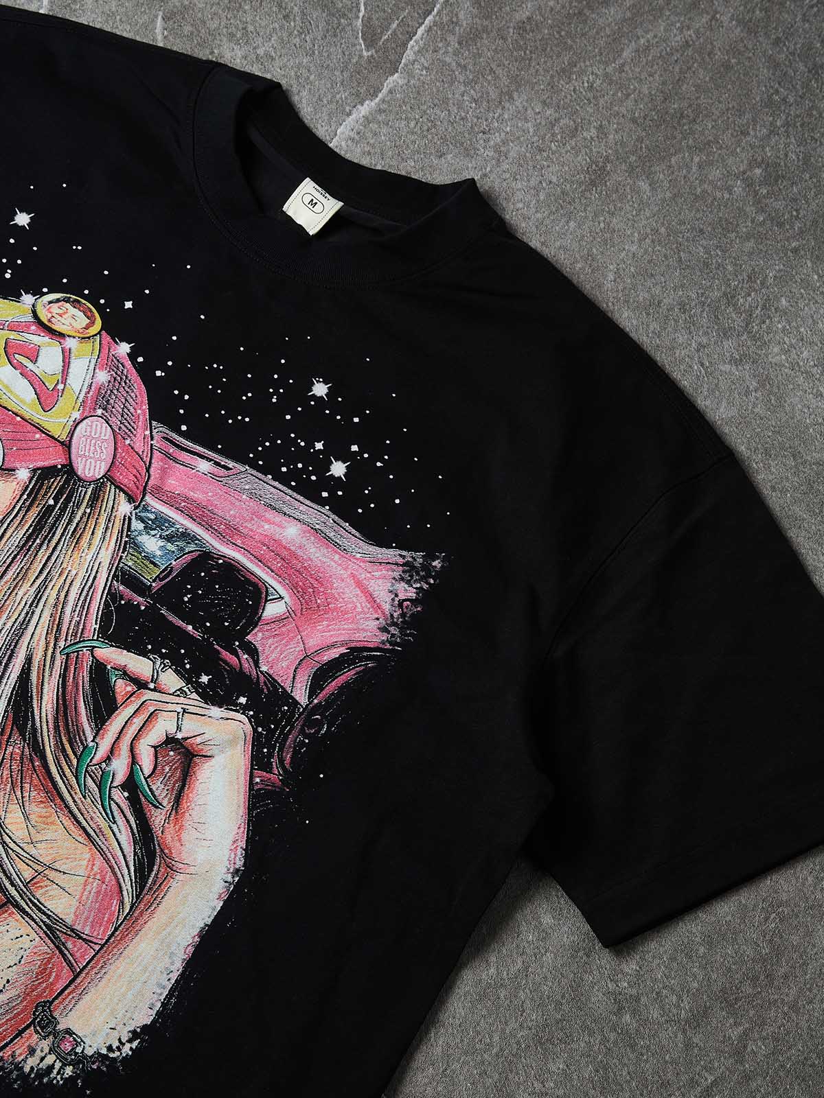 Starlit Girl Oniks Siyah Unisex Tişört