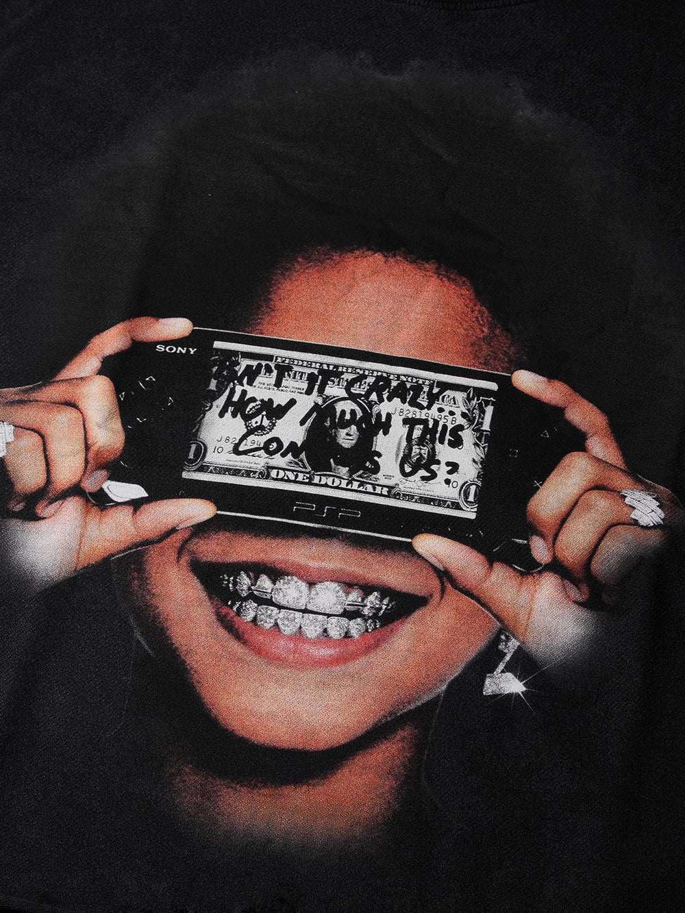 PSP Dollar Grillz Siyah Unisex Tişört