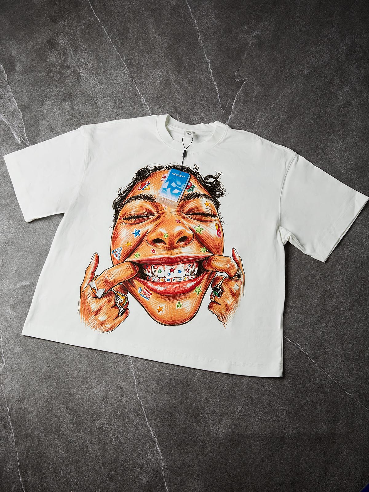 Y2K Colorful Smiley Beyaz Unisex Tişört