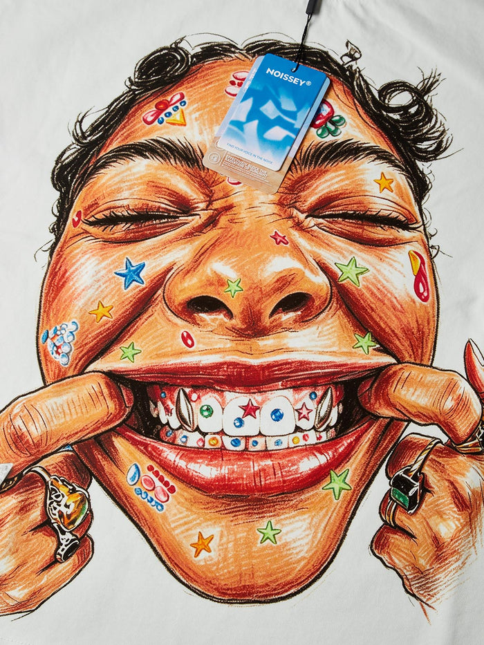 Y2K Colorful Smiley Beyaz Unisex Tişört