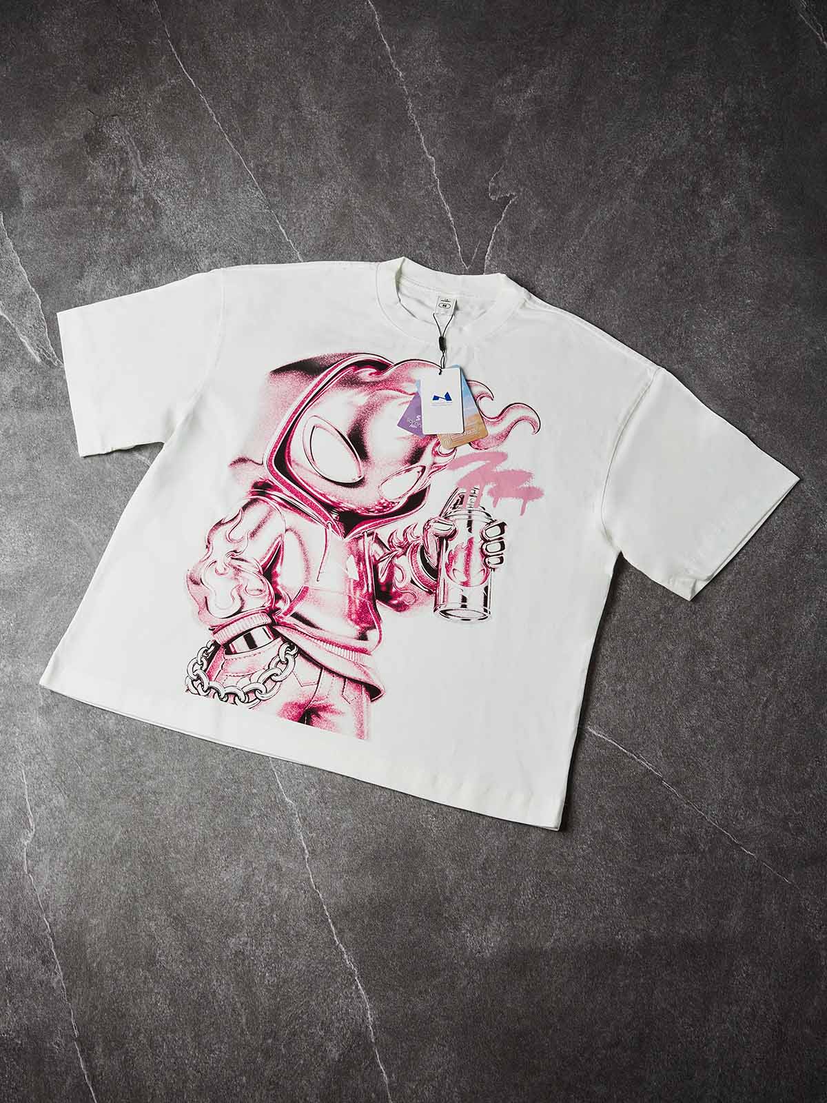 Metallic Spray Beyaz Unisex Tişört