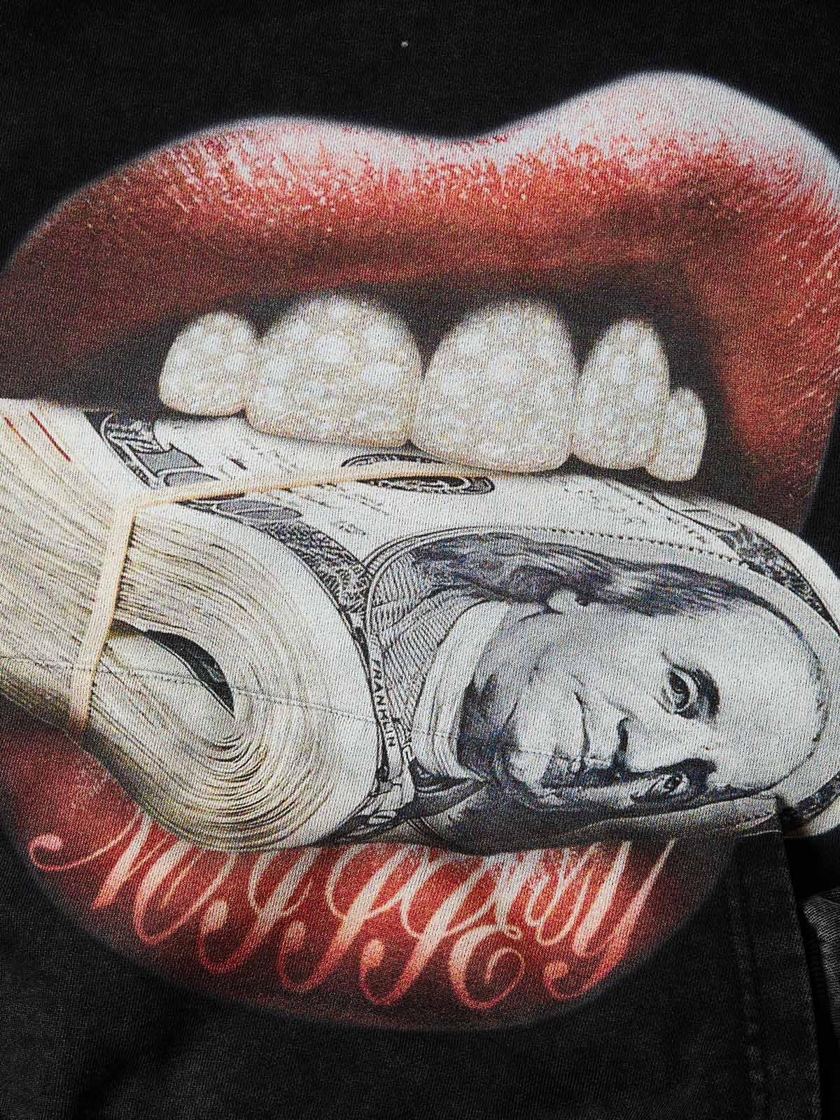 Money Bite Siyah Unisex Kapüşonlu Sweatshirt