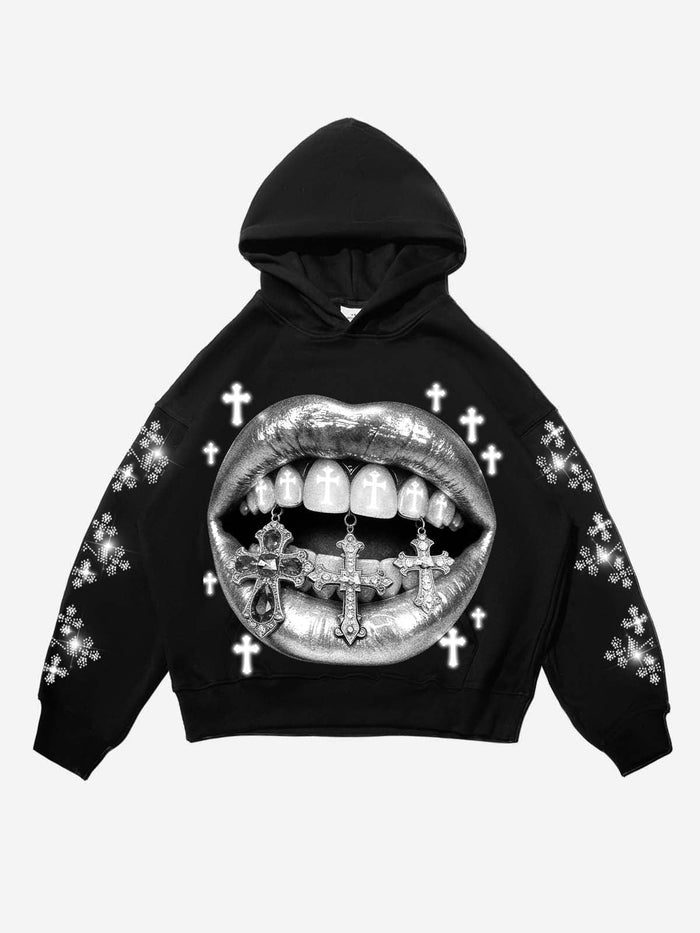 Silver Sanctuary Siyah Unisex Kapüşonlu Sweatshirt