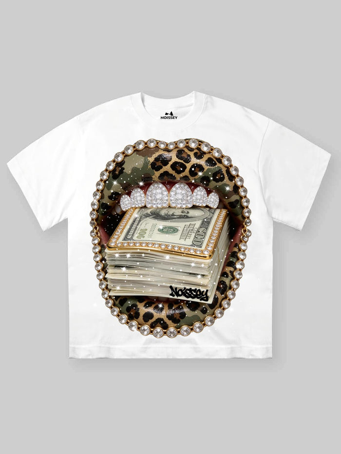 Kamuflaj Leopar Grillz Unisex Tişört