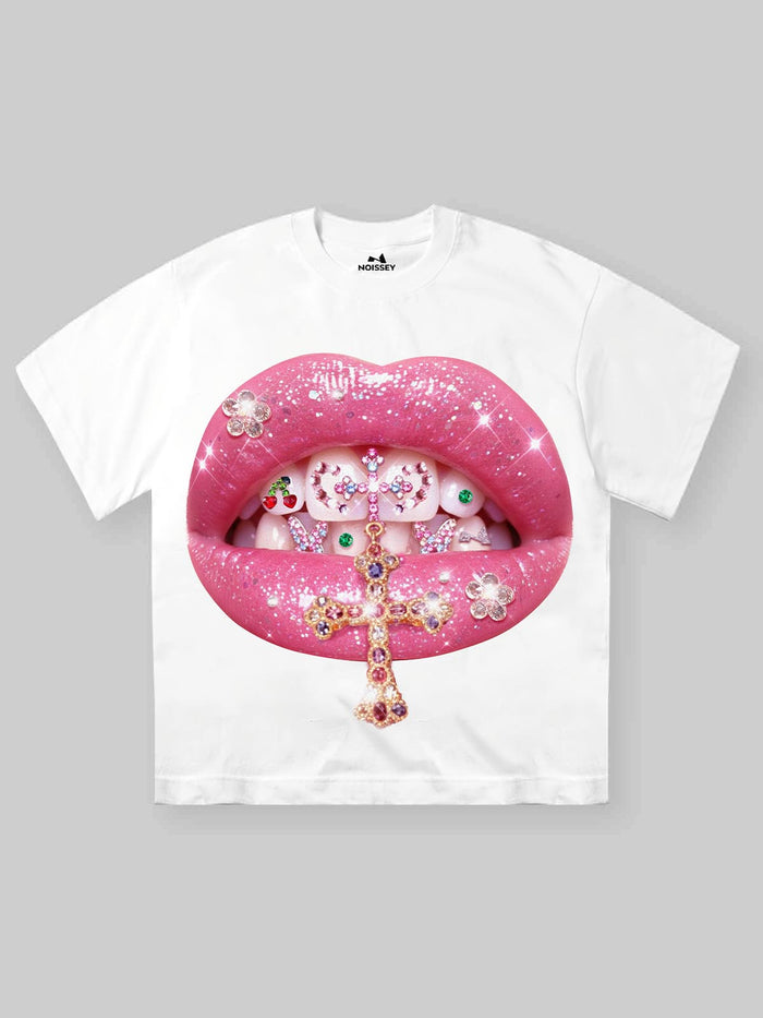Taşlı Grillz Unisex Tişört