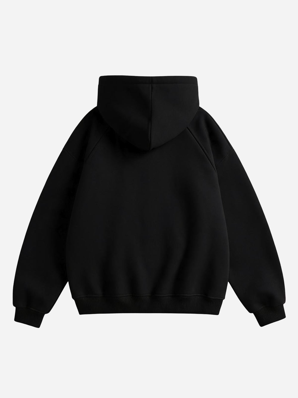 Basic Siyah Unisex Fermuarlı Sweatshirt