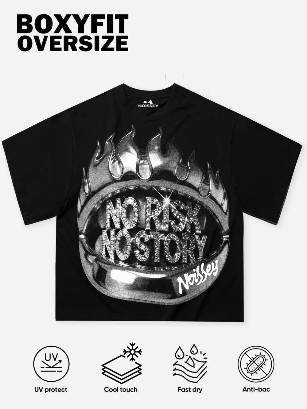 Metal Flame Siyah Unisex Tişört