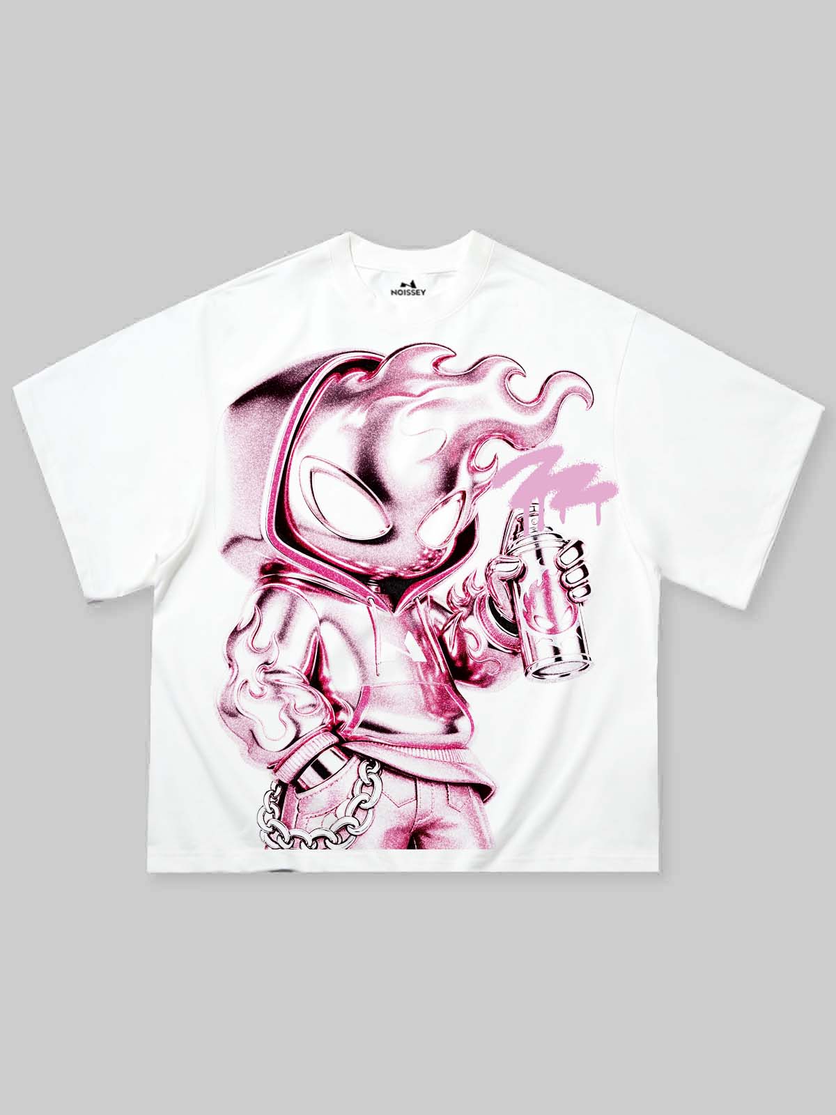 Metallic Spray Beyaz Unisex Tişört