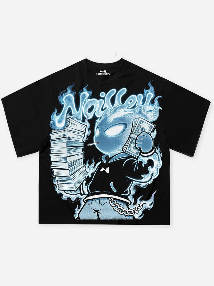 Money Flame Boy Siyah Unisex Tişört