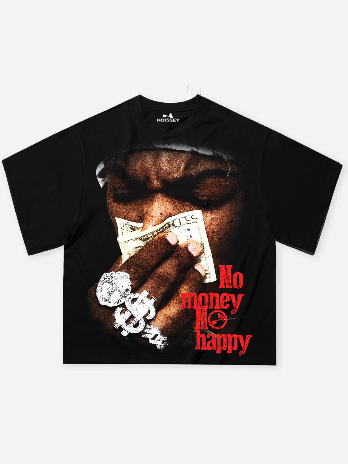 No Money No Happy Oniks Siyah Unisex Tişört