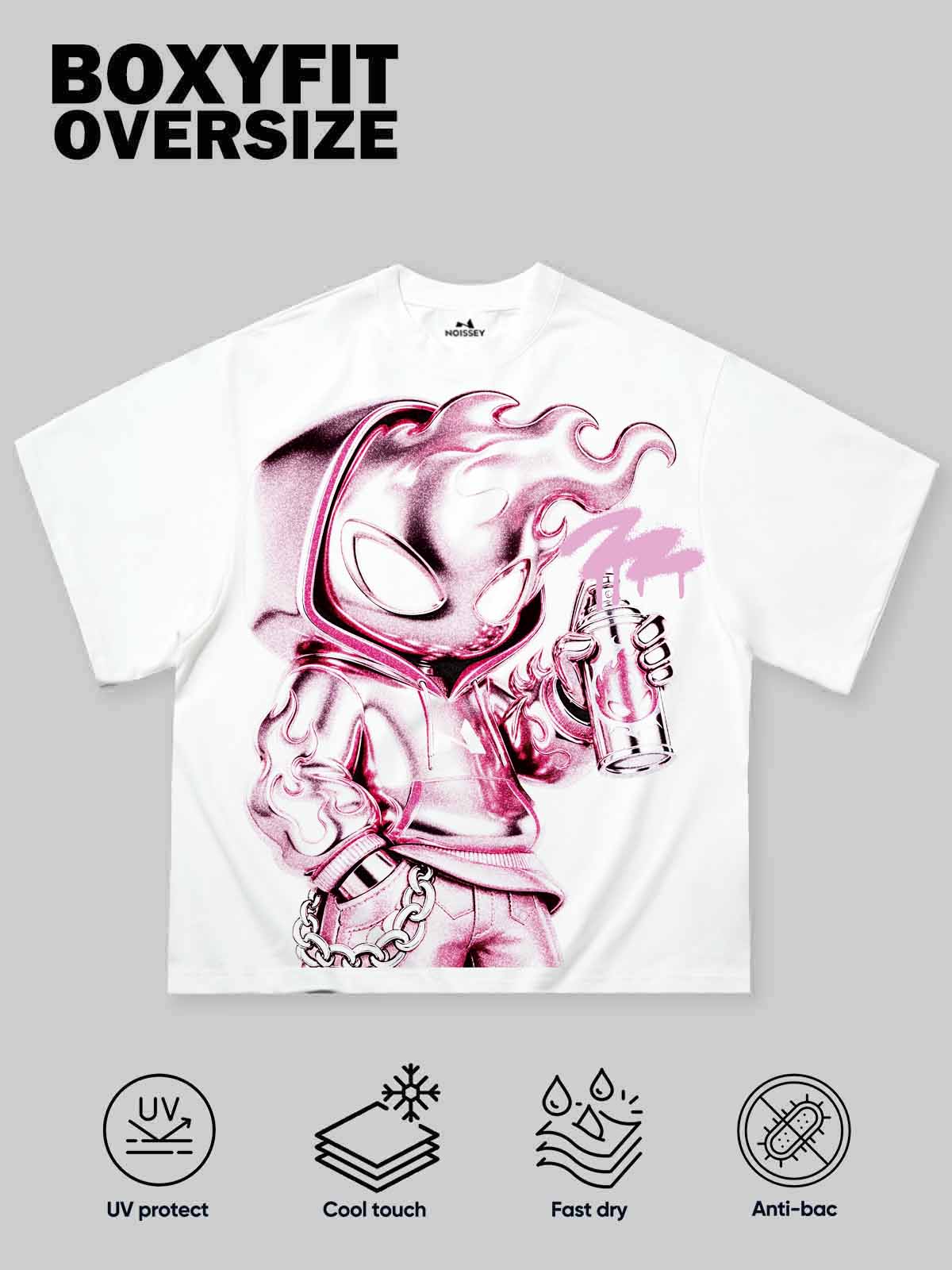 Metallic Spray Beyaz Unisex Tişört