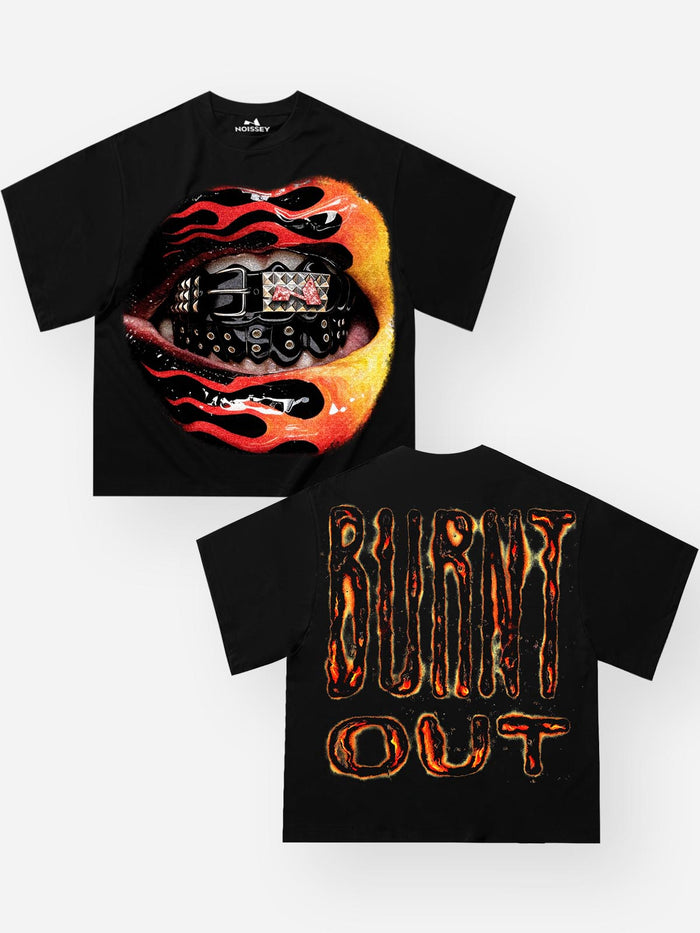 Burnt Out Lips Siyah Unisex Tişört