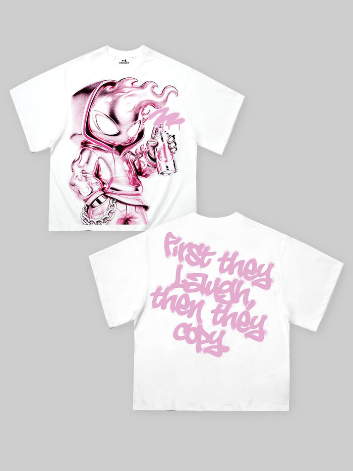 Metallic Spray Beyaz Unisex Tişört