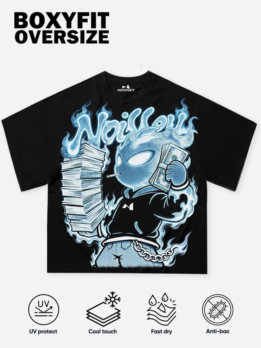 Money Flame Boy Siyah Unisex Tişört