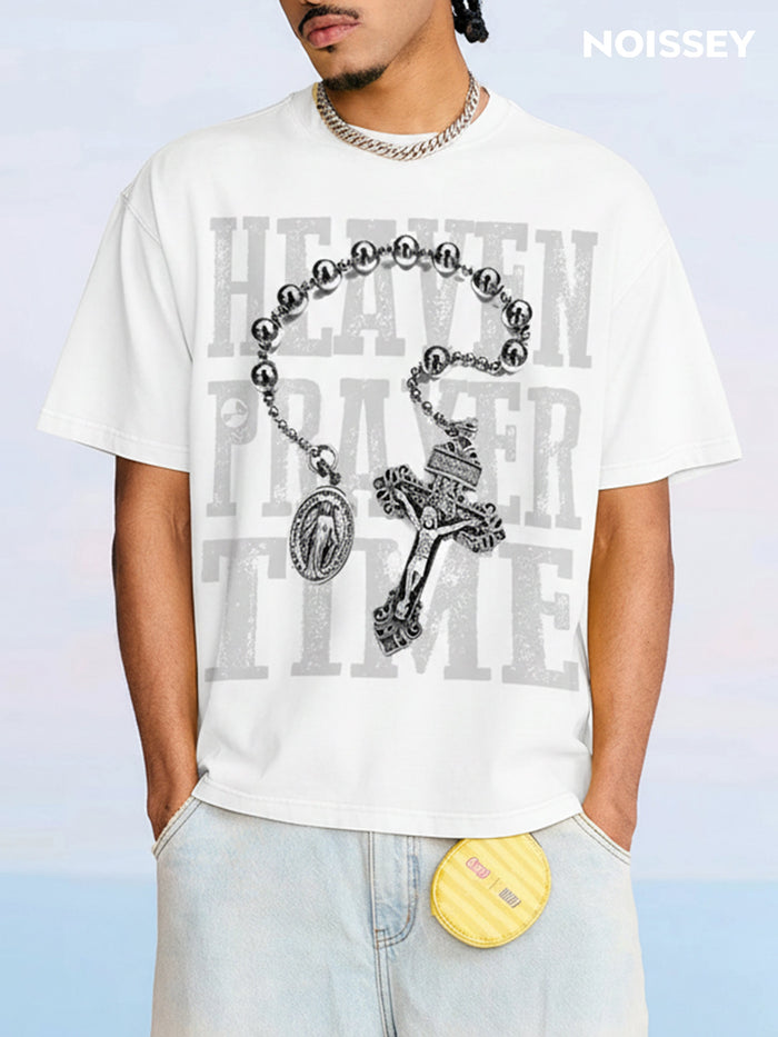 Heaven Prayer Time Beyaz Unisex Tişört