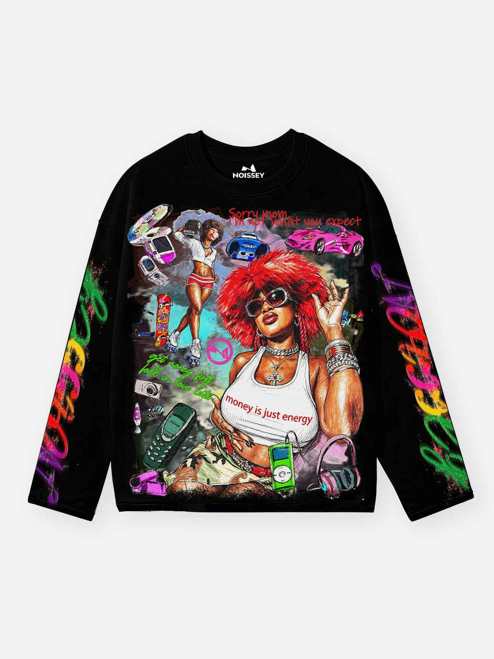 Retro Kadın Portre Unisex Uzun Kollu Tişört