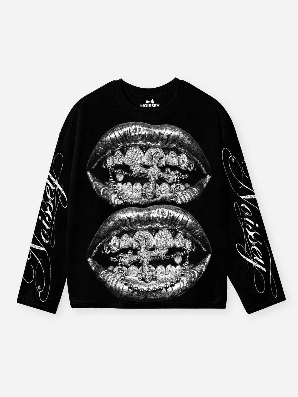 Silver Metallic Lips Unisex Uzun Kollu Tişört