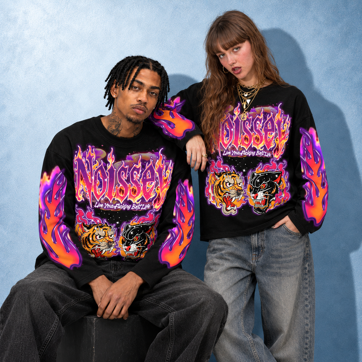 Neon Cyber Beast Unisex Uzun Kollu Tişört
