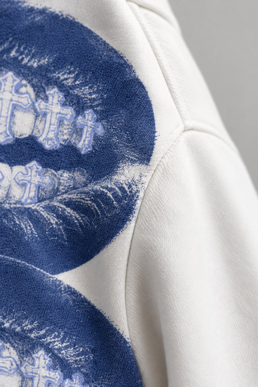 Blue Monochrome Cross Lips Beyaz Unisex Fermuarlı Sweatshirt
