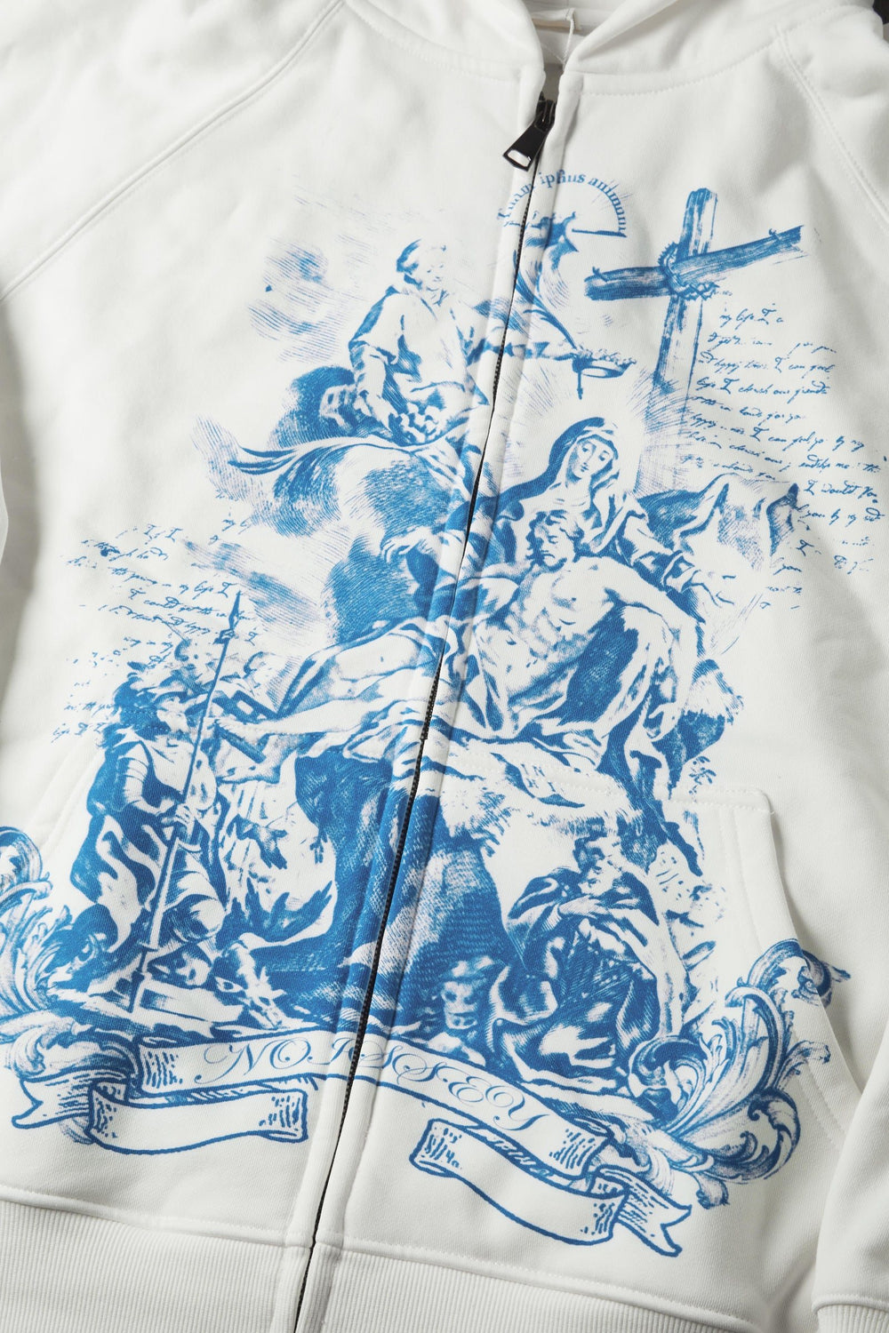 Divine Grace Siyah Unisex Fermuarlı Sweatshirt