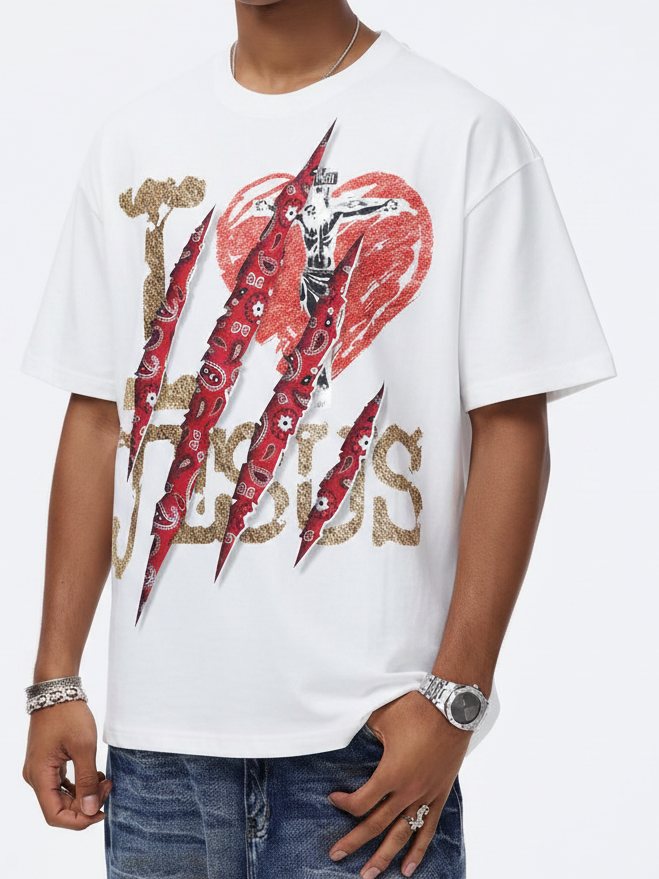 I Love Jesus Beyaz Unisex Tişört
