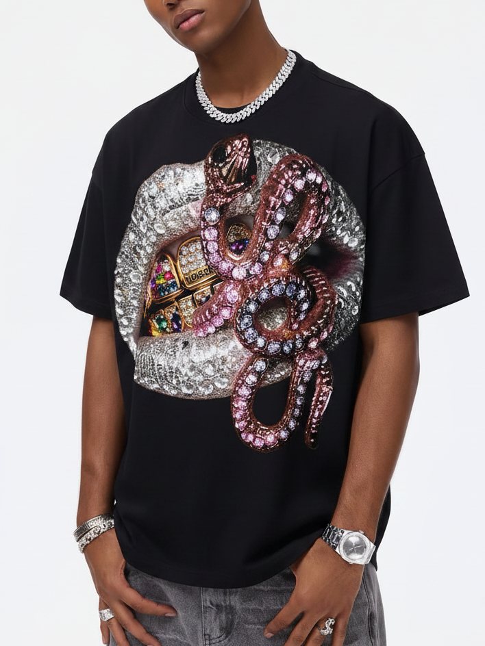 Diamond Lips & Python Unisex Tişört