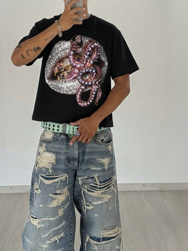 Diamond Lips & Python Unisex Tişört