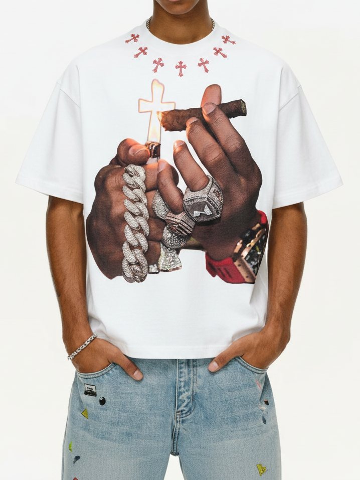 Cuban Link Cigar Beyaz Unisex Tişört