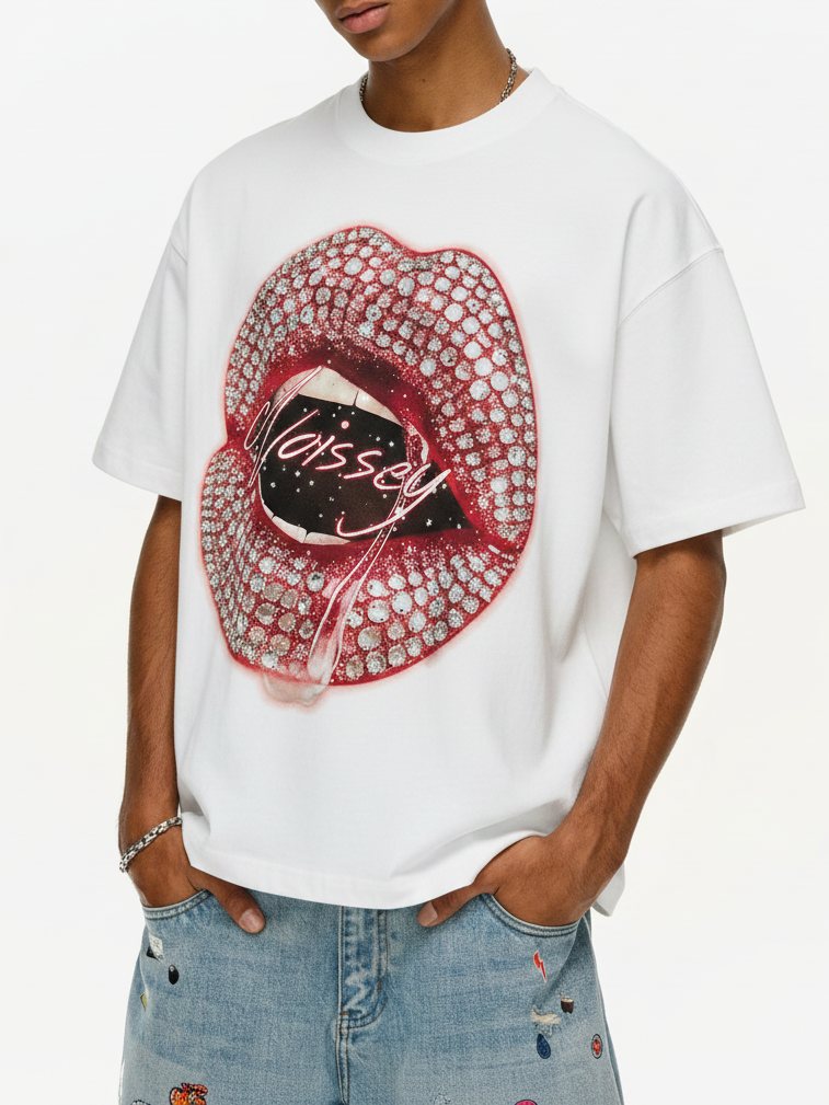 Pink Paved Lips Beyaz Unisex Tişört
