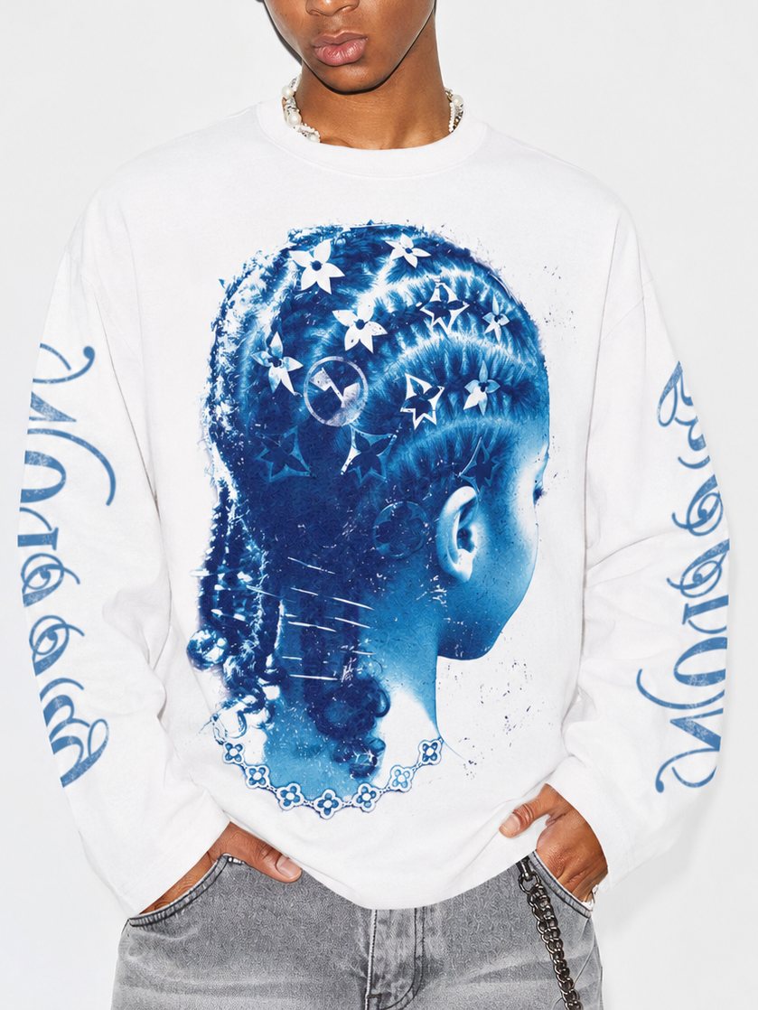 Deep Blue Unisex Uzun Kollu Tişört