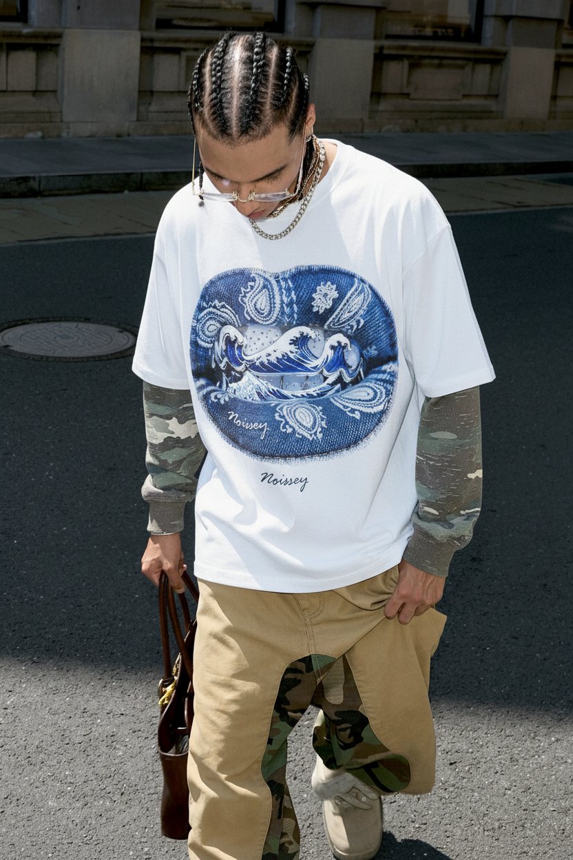 Denim Ukiyo-e Grillz Unisex Tişört